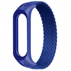 Тканевый монобраслет Braided Solo Loop для Xiaomi Mi Band 3/4/5/6 (S) - Синий