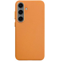 Шкіряний чохол Leather Case (AAA) для Samsung Galaxy S25+ - Orange