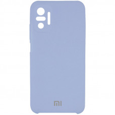 Чехол Silicone Cover Full Camera (AAA) для Xiaomi Redmi Note 10 Pro / 10 Pro Max - Голубой / Lilac Blue