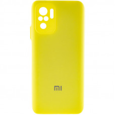 Чехол Silicone Cover Full Camera (AA) для Xiaomi Redmi Note 10 / Note 10s - Желтый / Bright Yellow