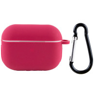 Custodia in silicone New con moschettone per cuffie Airpods Pro - Rosso / Rose Red