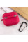 Силиконовый футляр New с карабином для наушников Airpods Pro - Красный / Rose Red - фото