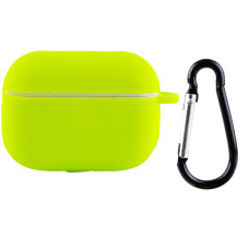Силіконовий футляр New з карабіном для навушників Airpods Pro - Салатовий / Neon green