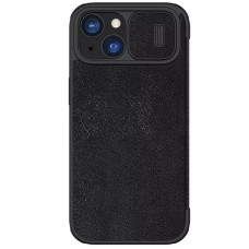 Кожаный чехол-книжка Nillkin Qin Pro Camshield для Apple iPhone 15 (6.1) - Черный