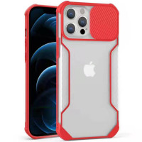 Чехол Camshield matte Ease TPU со шторкой для Apple iPhone 12 Pro Max (6.7) - Красный