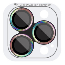 Захисне скло Metal Classic на камеру (у упак.) для Apple iPhone 13 Pro / 13 Pro Max - Бузковий / Rainbow