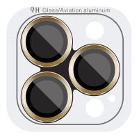 Защитное стекло Metal Classic на камеру (в упак.) для Apple iPhone 14 Pro (6.1) / 14 Pro Max (6.7) - Золотой / Gold