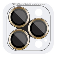 Захисне скло Metal Classic на камеру (у упак.) для Apple iPhone 14 Pro (6.1) / 14 Pro Max (6.7) - Золотий / Gold