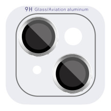 Защитное стекло Metal Classic на камеру (в упак.) для Apple iPhone 14 (6.1) / 14 Plus (6.7) - Серебряный / Silver
