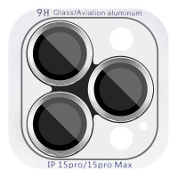 Захисне скло Metal Classic на камеру (у упак.) для Apple iPhone 15 Pro (6.1) / 15 Pro Max (6.7) - Срібний / Silver