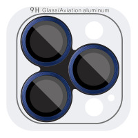 Захисне скло Metal Classic на камеру (у упак.) для Apple iPhone 15 Pro (6.1) / 15 Pro Max (6.7) - Синій / Dark Blue