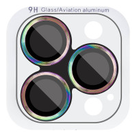 Защитное стекло Metal Classic на камеру (в упак.) для Apple iPhone 16 Pro (6.3) / 16 Pro Max (6.9) - Сиреневый / Rainbow
