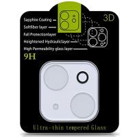 Захисне скло на камеру Full Block (тех.пак) для Apple iPhone 15 (6.1) / 15 Plus (6.7) - Прозорий