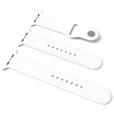 Силиконовый ремешок для Apple Watch Sport Band 42 / 44 / 45 / 49 (S/M & M/L) 3pcs - Белый / White