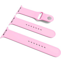 Силиконовый ремешок для Apple Watch Sport Band 38/40/41/42mm(ser.10) (S/M & M/L) 3pcs - Розовый / Light pink