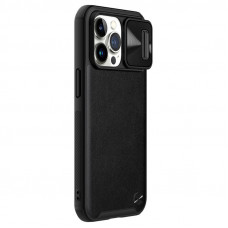 Кожаная накладка Nillkin Camshield Leather (шторка на камеру) для Apple iPhone 13 Pro (6.1) - Черный / Black