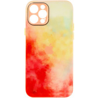 Чохол TPU+Glass Impasto abstract для Apple iPhone 12 Pro (6.1) - Red yellow