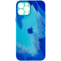 Чехол TPU+Glass Impasto abstract для Apple iPhone 12 Pro Max (6.7) - Blue