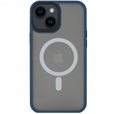 TPU+PC чохол Metal Buttons with MagSafe для Apple iPhone 14 (6.1) - Синій