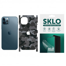 Защитная пленка SKLO Back (на заднюю панель+грани+лого) Camo для Apple iPhone XS Max (6.5) - Серый / Army Gray