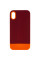 Чехол TPU+PC Bichromatic для Apple iPhone X / XS (5.8) - Brown burgundy / Orange - фото