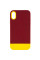 Чехол TPU+PC Bichromatic для Apple iPhone X / XS (5.8) - Brown burgundy / Yellow - фото