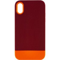 Чохол TPU+PC Bichromatic для Apple iPhone XR (6.1) - Brown burgundy / Orange