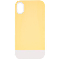 Чехол TPU+PC Bichromatic для Apple iPhone XR (6.1) - Creamy-yellow / White