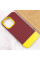 Чохол TPU+PC Bichromatic для Apple iPhone 13 Pro Max (6.7) - Brown burgundy / Yellow - фото