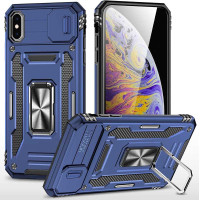 Ударопрочный чехол Camshield Army Ring для Apple iPhone X / XS (5.8) - Синий / Navy