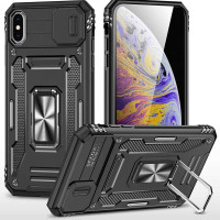 Ударопрочный чехол Camshield Army Ring для Apple iPhone XS Max (6.5) - Черный / Black