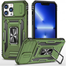 Ударостійкий чохол Camshield Army Ring для Apple iPhone 12 Pro / 12 (6.1) - Оливковий / Army Green