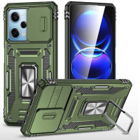 Ударопрочный чехол Camshield Army Ring для Xiaomi Redmi 12 / Poco M6 Pro 5G - Оливковый / Army Green