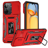 Ударопрочный чехол Camshield Army Ring для Xiaomi Redmi 13C / Poco C65 - Красный / Red