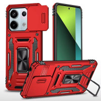 Ударопрочный чехол Camshield Army Ring для Xiaomi Redmi Note 13 Pro 4G / Poco M6 Pro 4G - Красный / Red