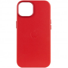 Кожаный чехол Leather Case (AA Plus) with MagSafe для Apple iPhone 12 Pro / 12 (6.1) - Crimson