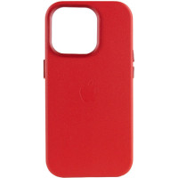 Кожаный чехол Leather Case (AA Plus) with MagSafe для Apple iPhone 13 Pro (6.1) - Crimson