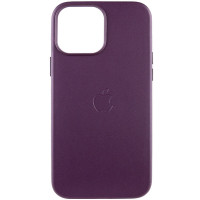 Кожаный чехол Leather Case (AA Plus) with MagSafe для Apple iPhone 13 Pro (6.1) - Dark Cherry