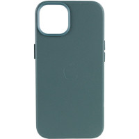 Шкіряний чохол Leather Case (AA Plus) with MagSafe для Apple iPhone 14 (6.1) - Pine green