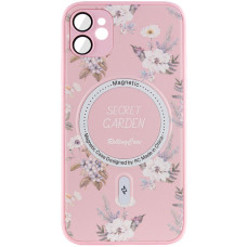 TPU+PC чохол Secret Garden with MagSafe для Apple iPhone 12 (6.1) - Pink