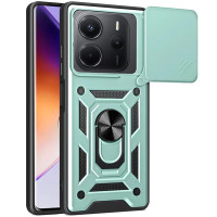 Ударопрочный чехол Camshield Serge Ring для Xiaomi Redmi Note 14 4G (Europe version) - Зеленый