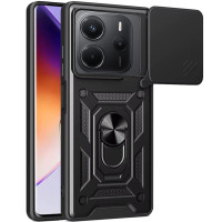 Ударопрочный чехол Camshield Serge Ring для Xiaomi Redmi Note 14 4G (Europe version) - Черный