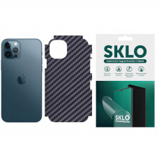 Защитная пленка SKLO Back (на заднюю панель+грани без углов) Carbon для Apple iPhone XS (5.8) - Черный