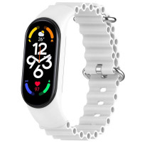 Ремешок Ocean Band для Xiaomi Mi Band 3/4/5/6/7 - Белый / White
