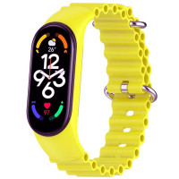 Ремешок Ocean Band для Xiaomi Mi Band 3/4/5/6/7 - Желтый / Flash