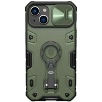 Чехол Nillkin CamShield Armor Pro no logo (шторка на камеру) для Apple iPhone 14 / 13 (6.1) - Зеленый