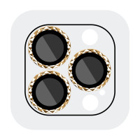 Защитное стекло Metal Shine на камеру (в упак.) для Apple iPhone 15 Pro (6.1) / 15 Pro Max (6.7) - Золотой / Gold