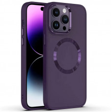 TPU чохол Bonbon Metal Style with MagSafe для Apple iPhone 13 Pro (6.1) - Фіолетовий / Dark Purple