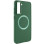 TPU чохол Bonbon Metal Style with MagSafe для Samsung Galaxy S22 - Зелений / Army Green