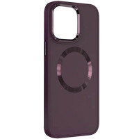 Чехол Bonbon Metal Style with MagSafe для Apple iPhone 14 (6.1) - Бордовый / Plum